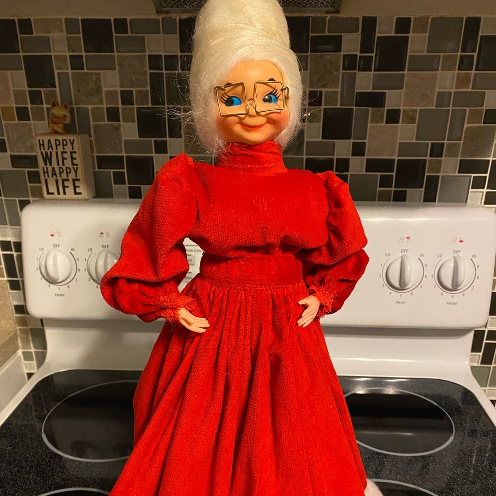 Vintage Handmade Standing Mrs. Claus doll